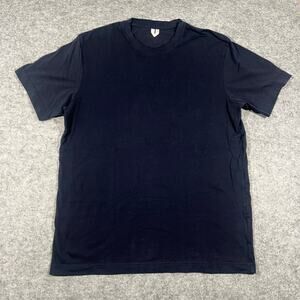 Arket Mens Medium Navy Blue Crew Neck T Shirt Short Sleeve 100% Cotton